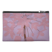 Pink Lavender Floral Deco Trave Accessory Bags