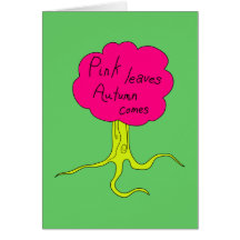Pink leaves, Autumn comes Cards