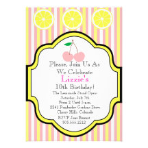 Pink Lemonade Birthday Party Invitation