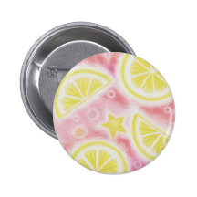 Pink Lemonade 'lemons' button badge