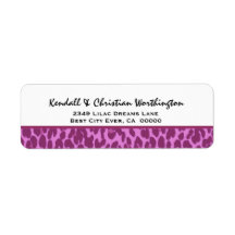 Pink Leopard Address R344 Custom Return Address Labels