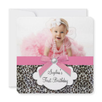 Pink Leopard Girls Photo 1st Birthday Party