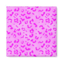 Pink leopard refrigerator magnets
