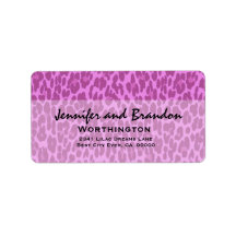 Pink Leopard Modern Address Label