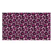 Pink Leopard Print Business Cards