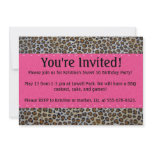 Pink leopard print invitation