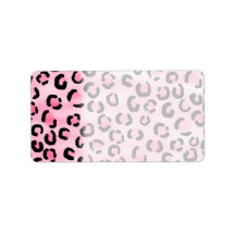 Pink Leopard Print Pattern. Labels