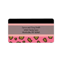 Pink Leopard Print Personalized Address Label