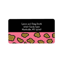 Pink Leopard Print Personalized Address Label