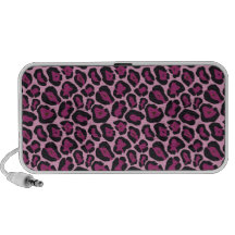 Pink Leopard Print Portable Speakers