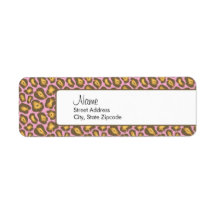 Pink Leopard Return Address Label