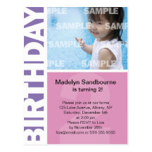 Pink Lilac Panel 2nd Birthday Postcard