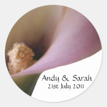 Pink Lilly Wedding Stickers