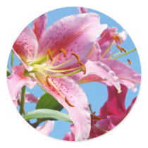 Pink Lily Flowers stickers Custom Shapes Lilies