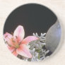 Pink Lily with blue jug flowers Drink Coaster