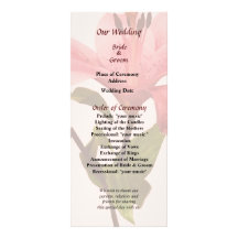 Pink Lily With Bud Wedding Program Custom Rack Card