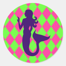 Pink & Lime Diamonds Sticker
