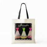 PINK & LIME GREEN Bridesmaid Dresses Tote Bag