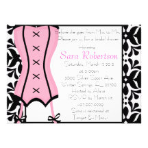 Pink Lingerie Bridal Shower Inivitation Personalized Announcement