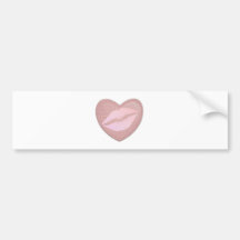 Pink Lipstick Bumper Sticker