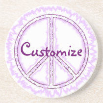 Pink Live Electric Energy Peace Sign Coasters