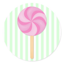 Pink Lollipop Stickers