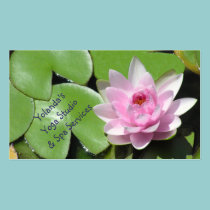 Pink Lotus Blossom and Green LilyPads,Customizable business cards