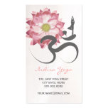 Pink Lotus Flower Spiritual Yoga Om Logo Symbol Business Card Templates