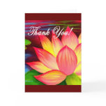 Pink Lotus Water Lily Flower Thank You - Multi Greeting Cards