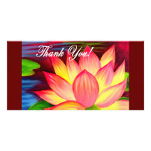 Pink Lotus Water Lily Flower Thank You - Multi Photo Cards