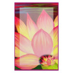 Pink Lotus Water Lily Flowers Painting Stationary stationery