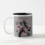 Pink Love Birds On Sakura Tree Mugs
