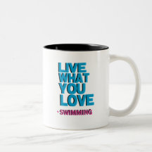 Pink Love Swimming Gifts Coffee Mug
