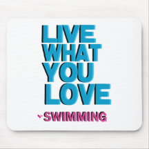Pink Love Swimming Gifts Mousepads