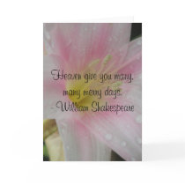 Pink Love Wedding Shakespeare Quote Card