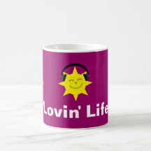 Pink Lovin' Life suns & headphones mug