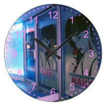 Pink-Lucky Nails Clocks