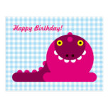Pink Mad Dragon Birthday Postcards