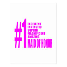 Pink Maids of Honour : Number One Maid of Honour Postcards