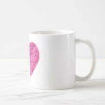Pink Marble Heart Coffee Mugs