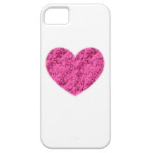 Pink Marble Heart iPhone 5 Cases
