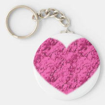 Pink Marble Heart Keychains