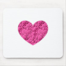 Pink Marble Heart Mousepad