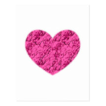 Pink Marble Heart Post Cards
