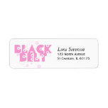 Pink Martial Arts Black Belt Return Address Labels