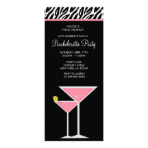 Pink Martini and Zebra Pattern Invite