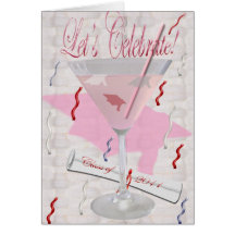 Pink Martini Grad Invitation Cards