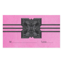 Pink Medallion Border Place Card Business Cards
