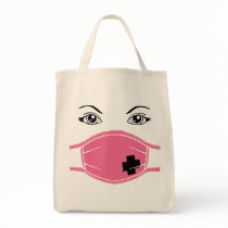 Pink Medical Mask Graphic Bags
