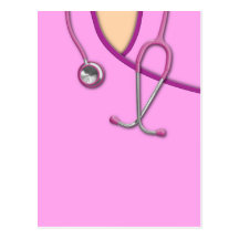 Pink Medical Scrubs Post Cards